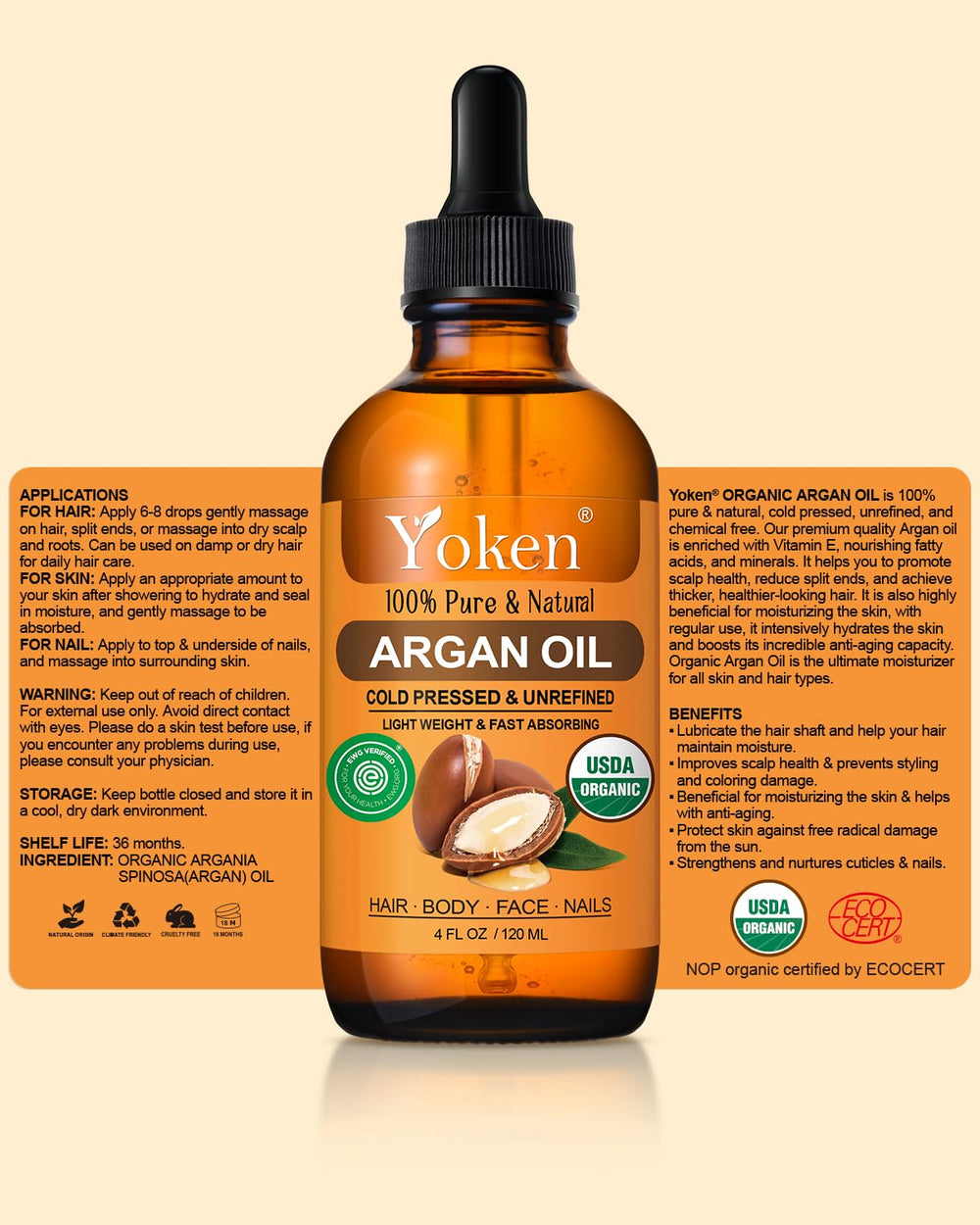 Uso diario de Argán Yoken para cabello y piel suave