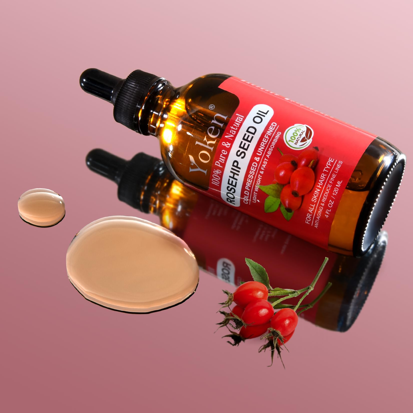 Aplicación suave de Yoken rosa mosqueta para nutrir la piel