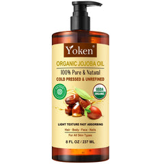 Yoken aceite de jojoba en botella de ámbar para conservar la pureza
