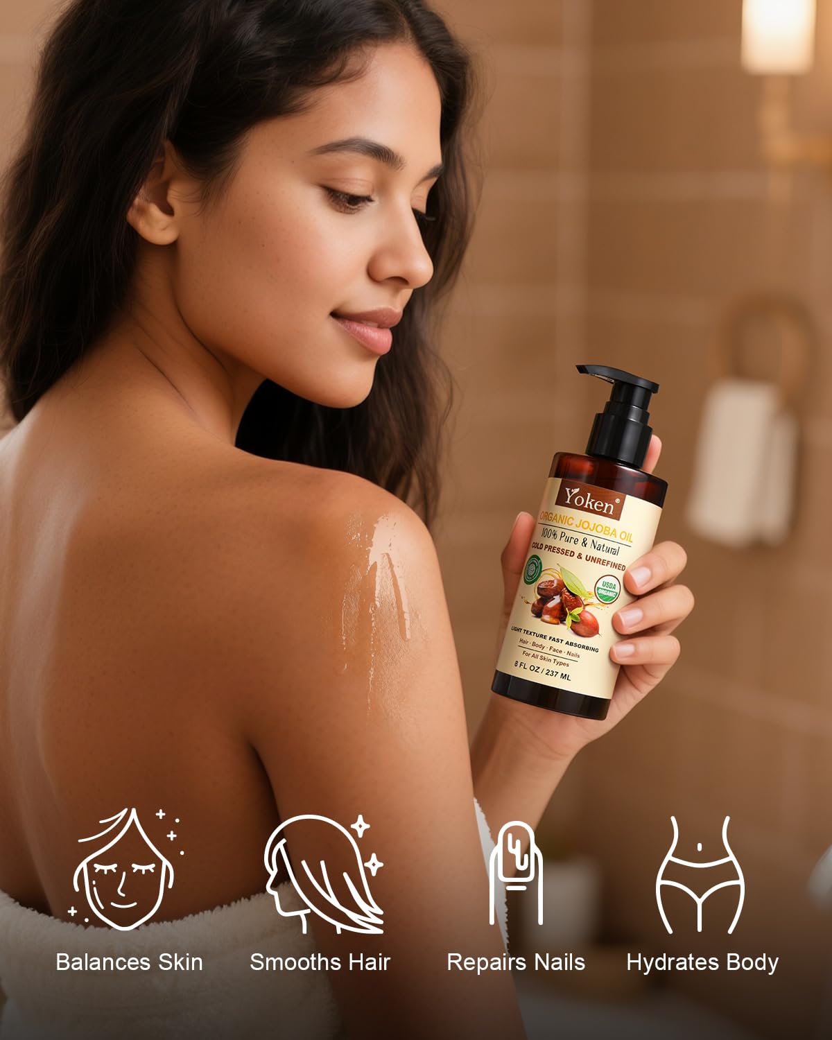 Masaje con aceite de jojoba Yoken para relajación