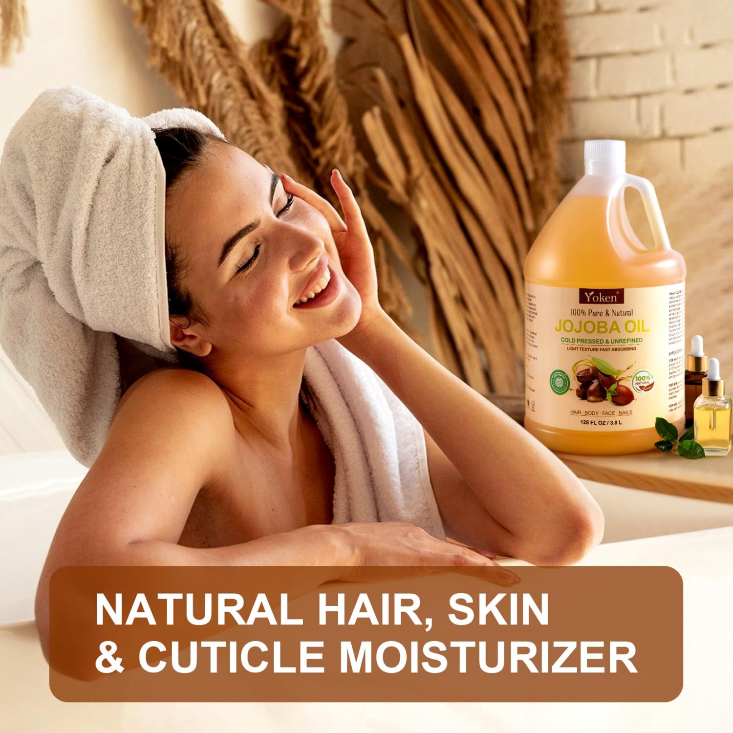 Yoken Aceite de Jojoba para rostro y cabello, uso diario.