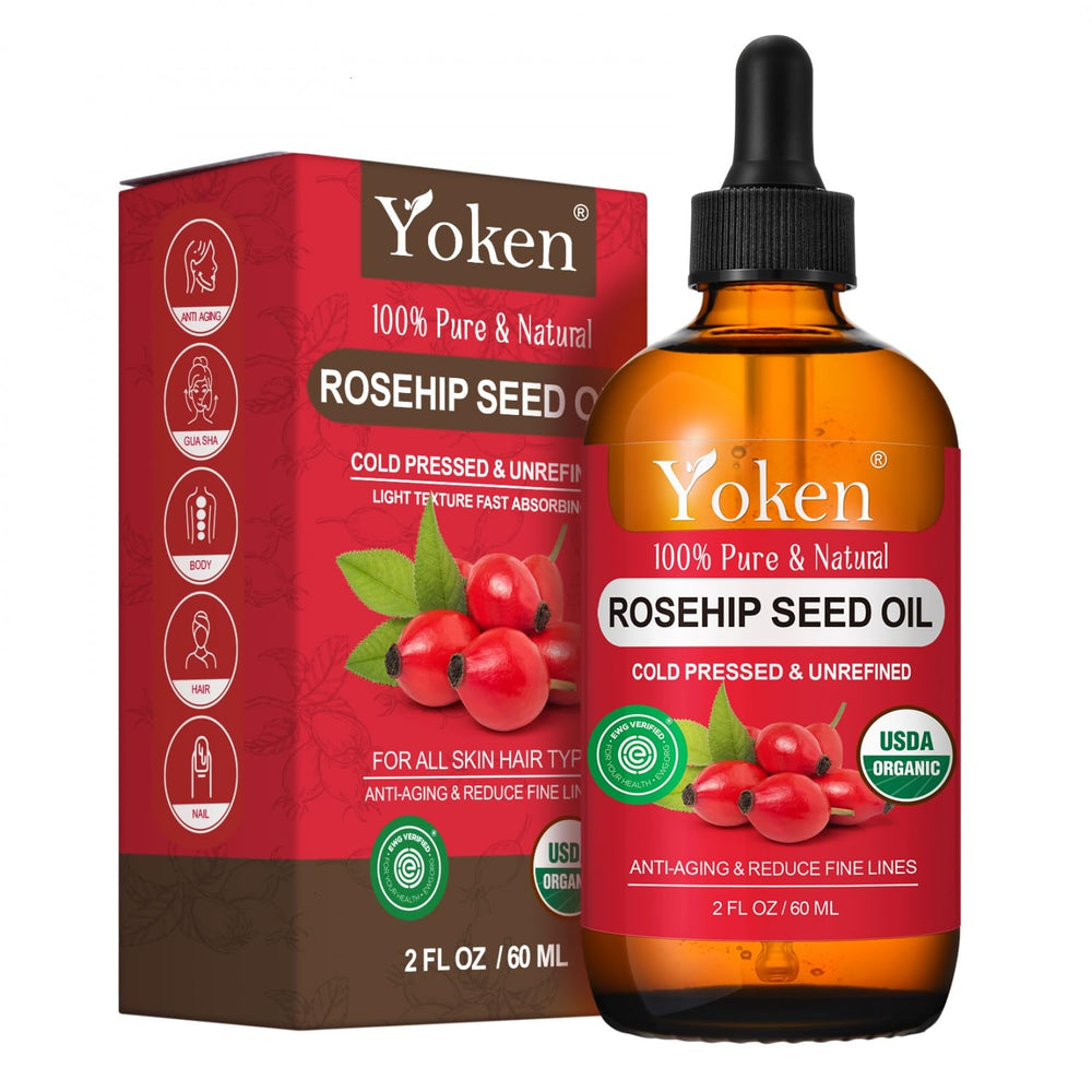 Yoken Aceite de Rosa Mosqueta: frasco con gotero para cuidado diario de la piel.