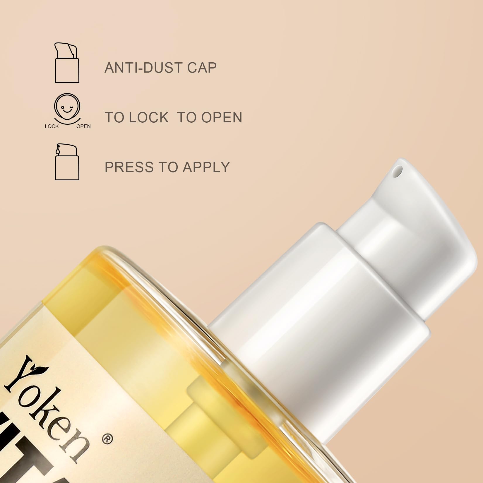 Yoken Aceite de Vitamina E - aplicación en cuerpo, masaje para piel suave.