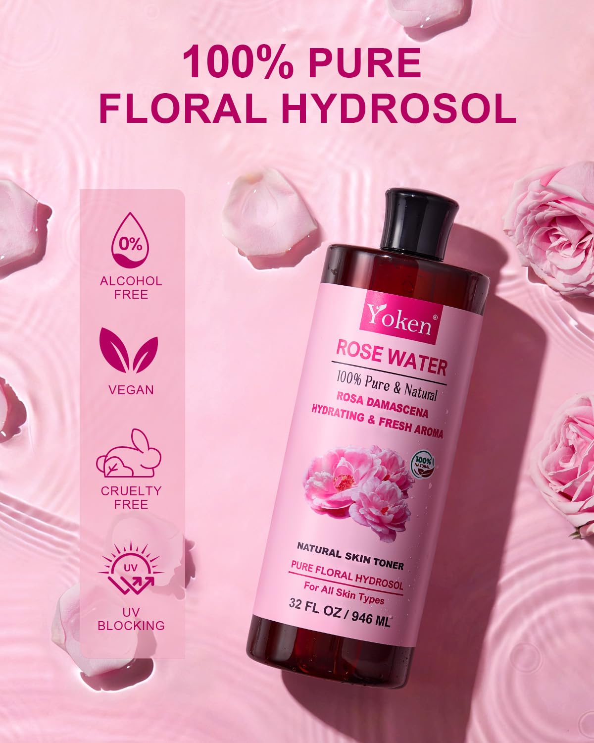 Uso facial con bruma suave de Yoken para piel refrescada