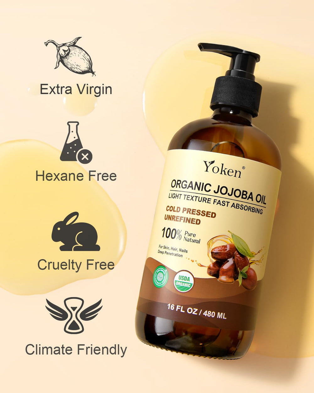Massage hydratant avec l'huile Yoken pour peau et corps.