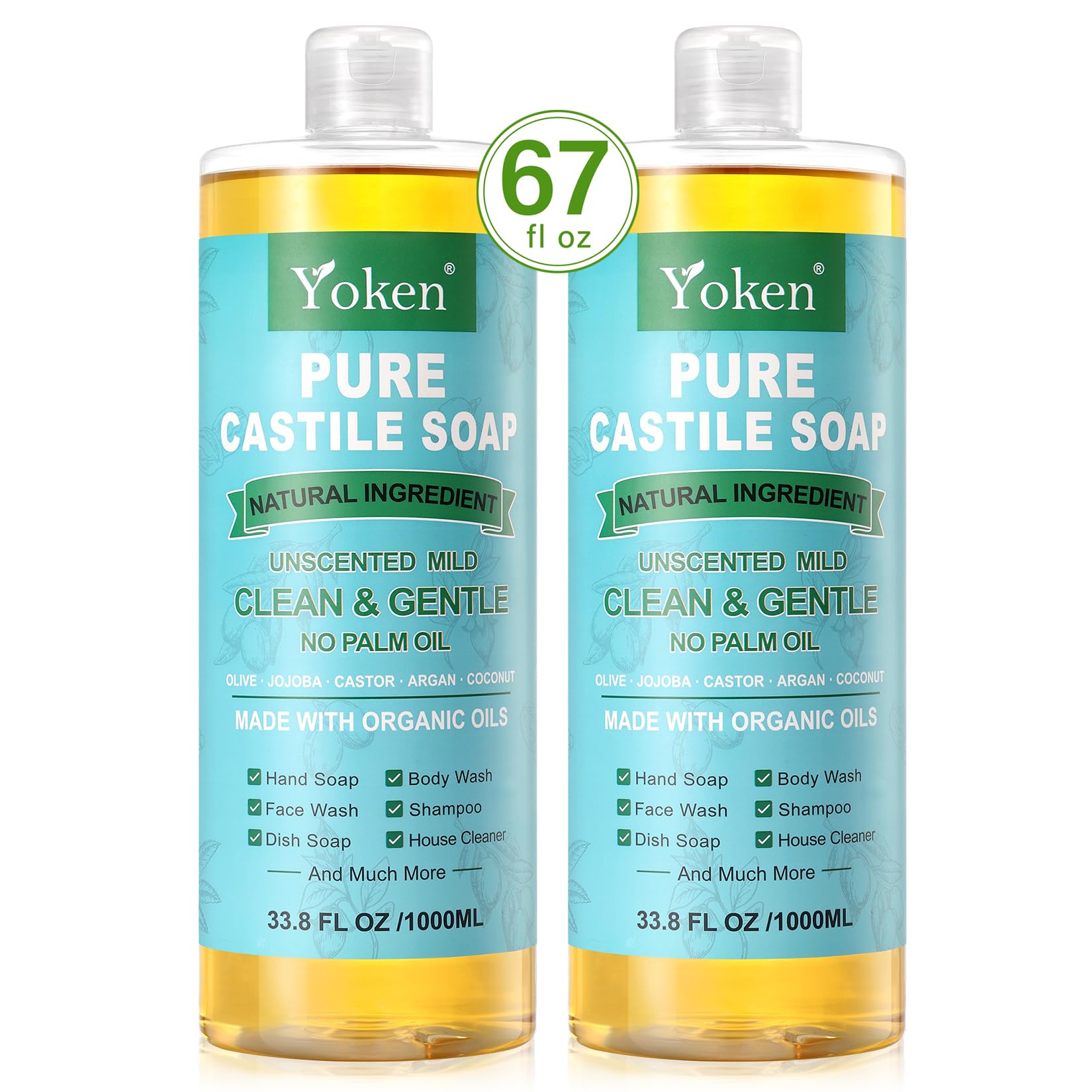 Savon Yoken Castile pur sans parfum, usage quotidien, texture riche et nourrissante.