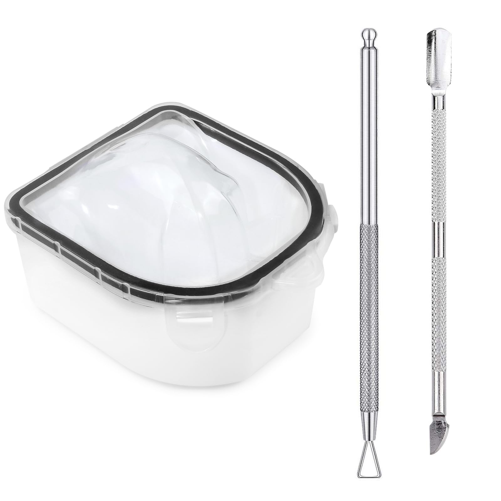 Recipiente Yokilly para remojo de uñas con doble capa, ideal para remojos uniformes.