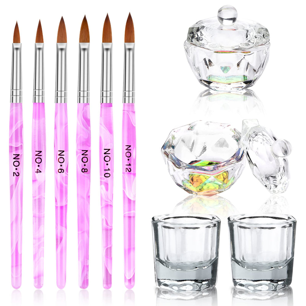 Set Yokilly dappen dish y pinceles para arte de uñas acrílicas.