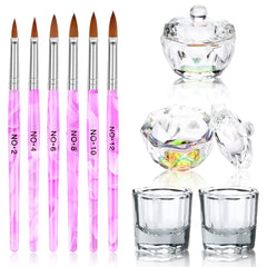 Set Yokilly dappen dish y pinceles para arte de uñas acrílicas.