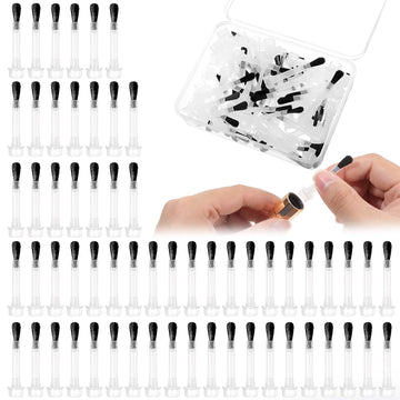 Pinceles Yolev para esmalte con caja transparente, almacenamiento práctico