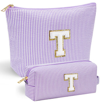 YOOLIFE Preppy Stuff estuche maquillaje frente chenille, ideal para organización diaria