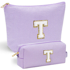 YOOLIFE Preppy Stuff estuche maquillaje frente chenille, ideal para organización diaria