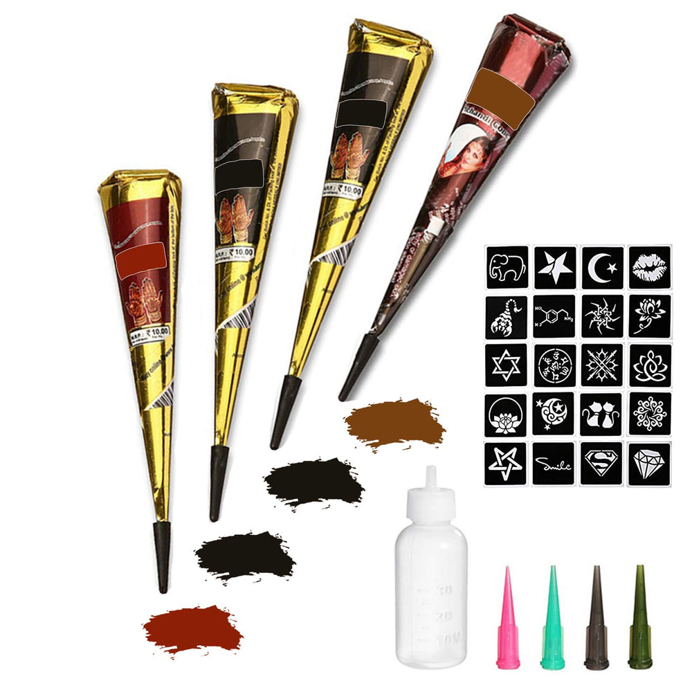 Yomagine conos de pasta negro para tatuaje temporal duradero en la piel