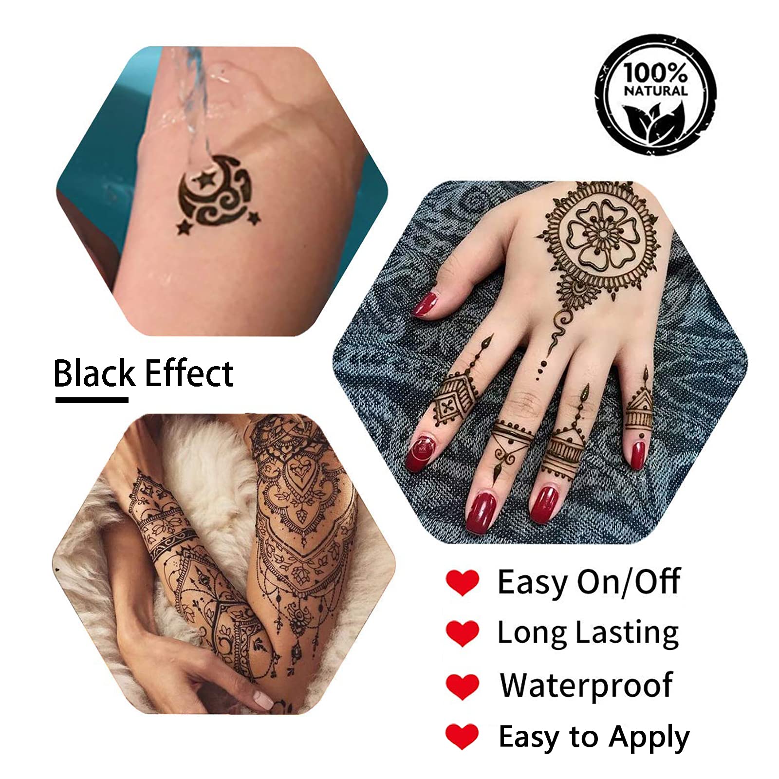 Conos de tinta en marrón, negro y rojo para efectos diversos