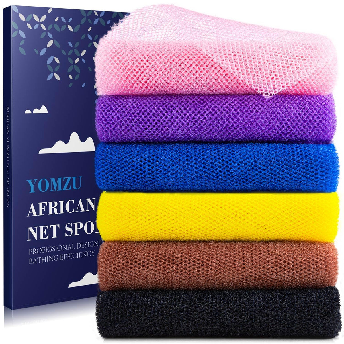 Esponja de red africana de YOMZU para exfoliación durante la ducha.