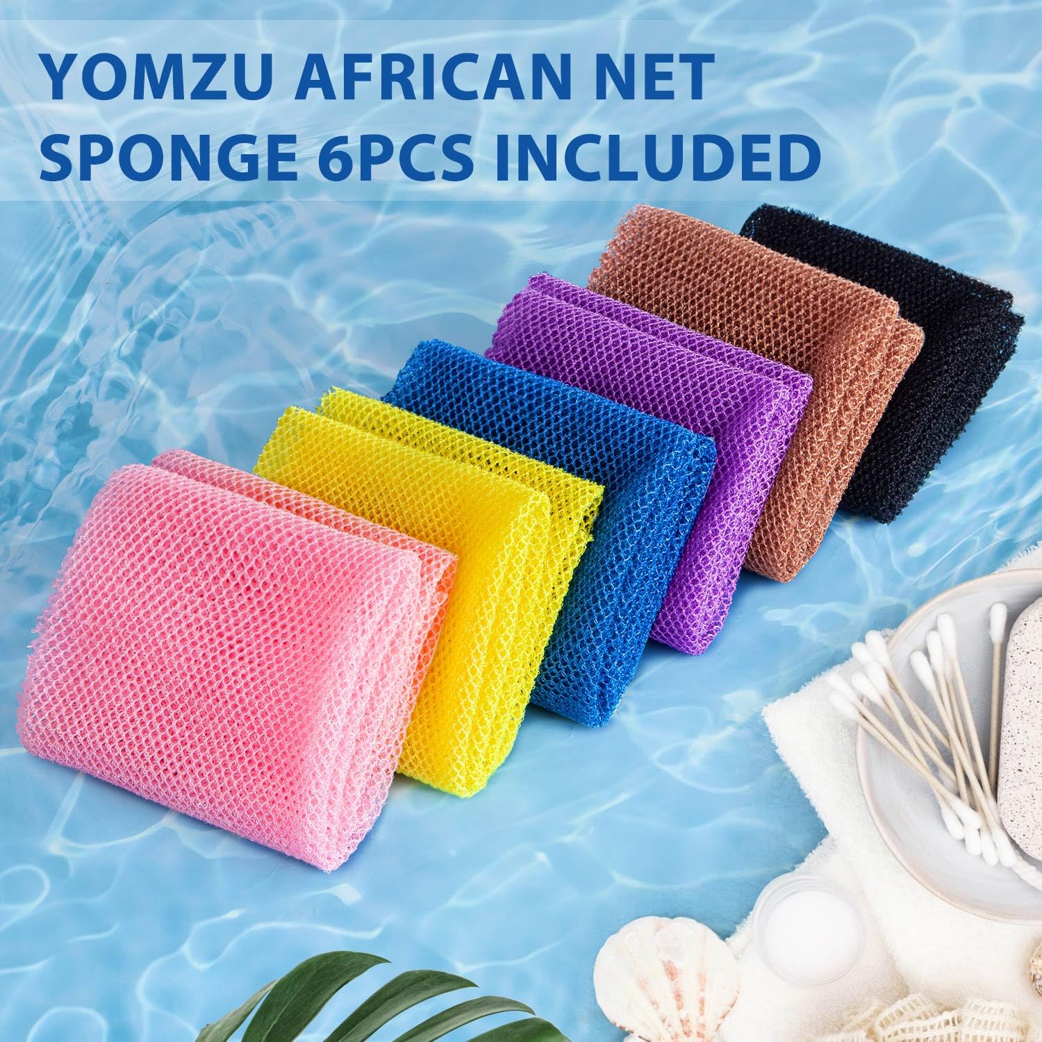 Secado rápido tras la ducha con la esponja de red africana YOMZU.