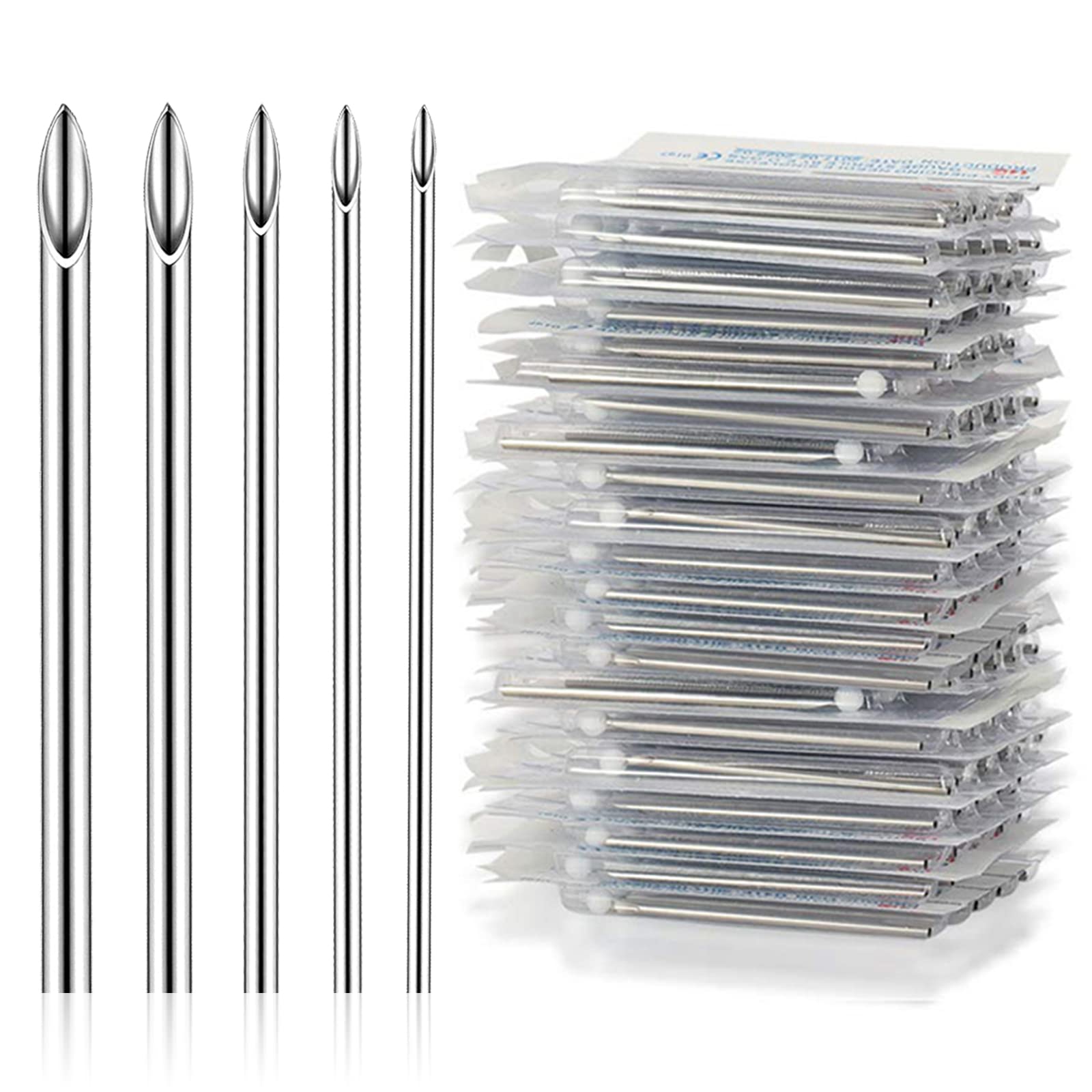 Agujas YONGDA con punta afilada, envase individual para higiene en piercing