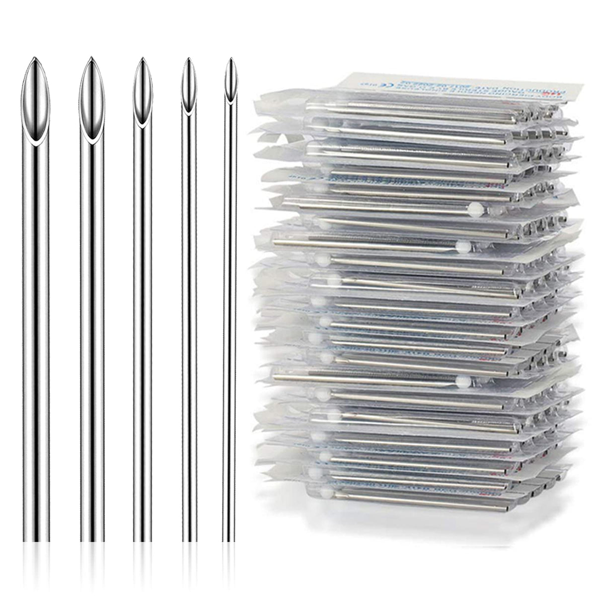 Agujas YONGDA con punta afilada, envase individual para higiene en piercing