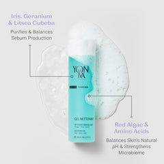 Yon-Ka gel limpiador con alga roja y aminoácidos para fortalecer la piel.