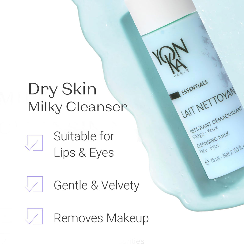 Yon-Ka Lait Nettoyant, textura cremosa en primer plano, experiencia suave