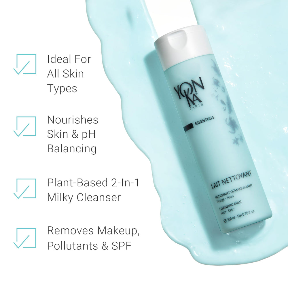 Yon-Ka Lait Nettoyant, aplicación con dedos para una limpieza suave.