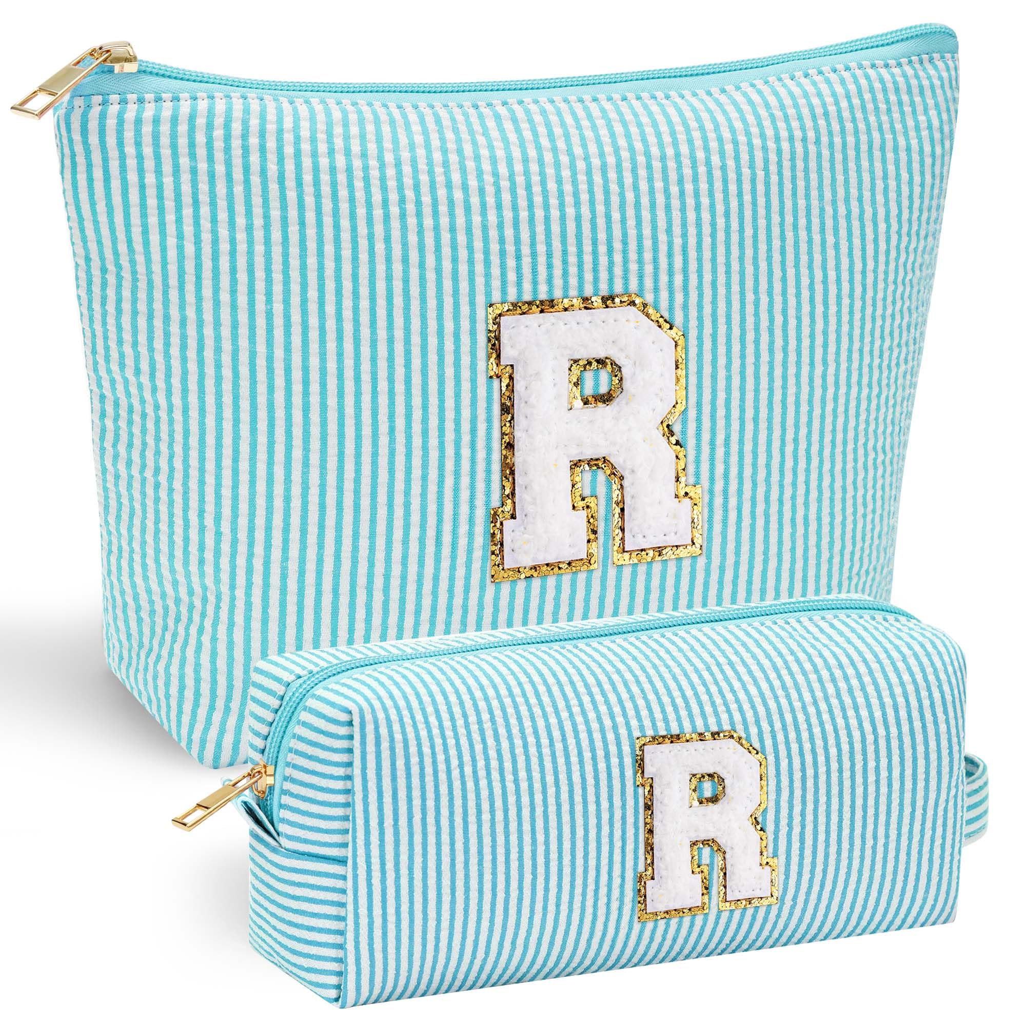 YOOLIFE bolsa maquillaje frente chenille iniciales, regalo personalizado
