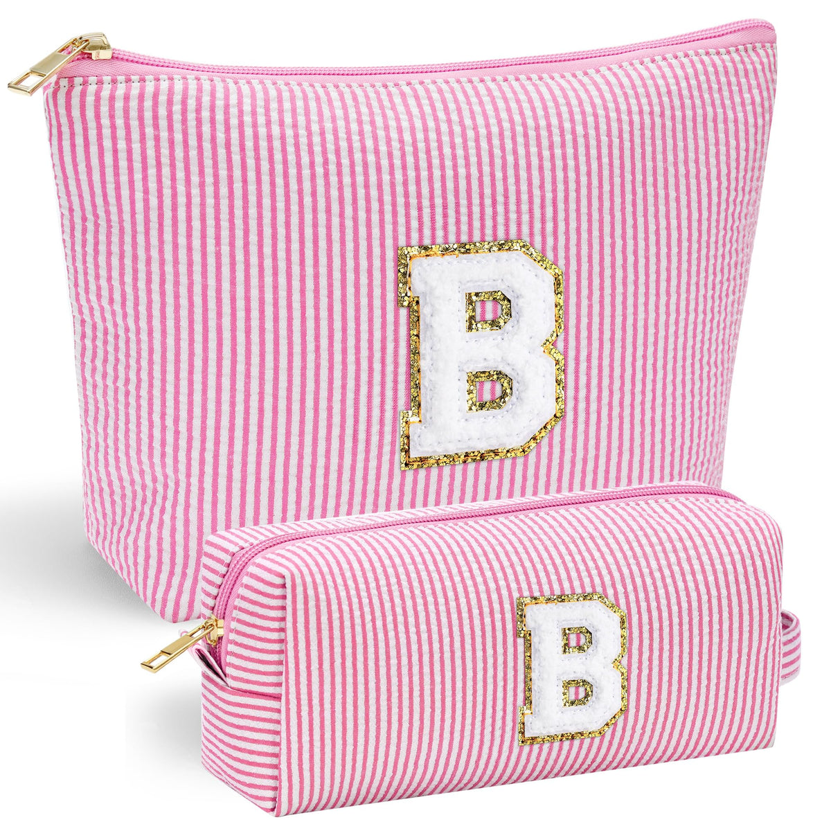 Bolsita YOOLIFE con inicial rosa para organizar cosméticos.