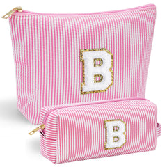 Bolsita YOOLIFE con inicial rosa para organizar cosméticos.