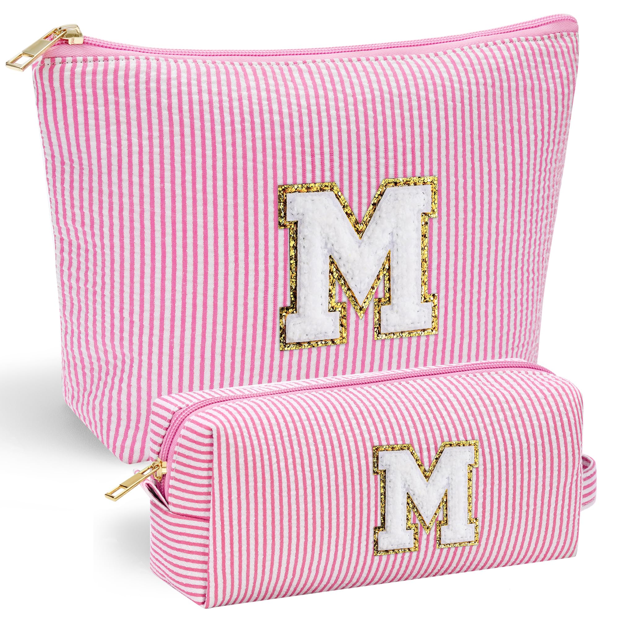 Bolso de maquillaje YOOLIFE rosa, frente, ideal para llevar contigo.