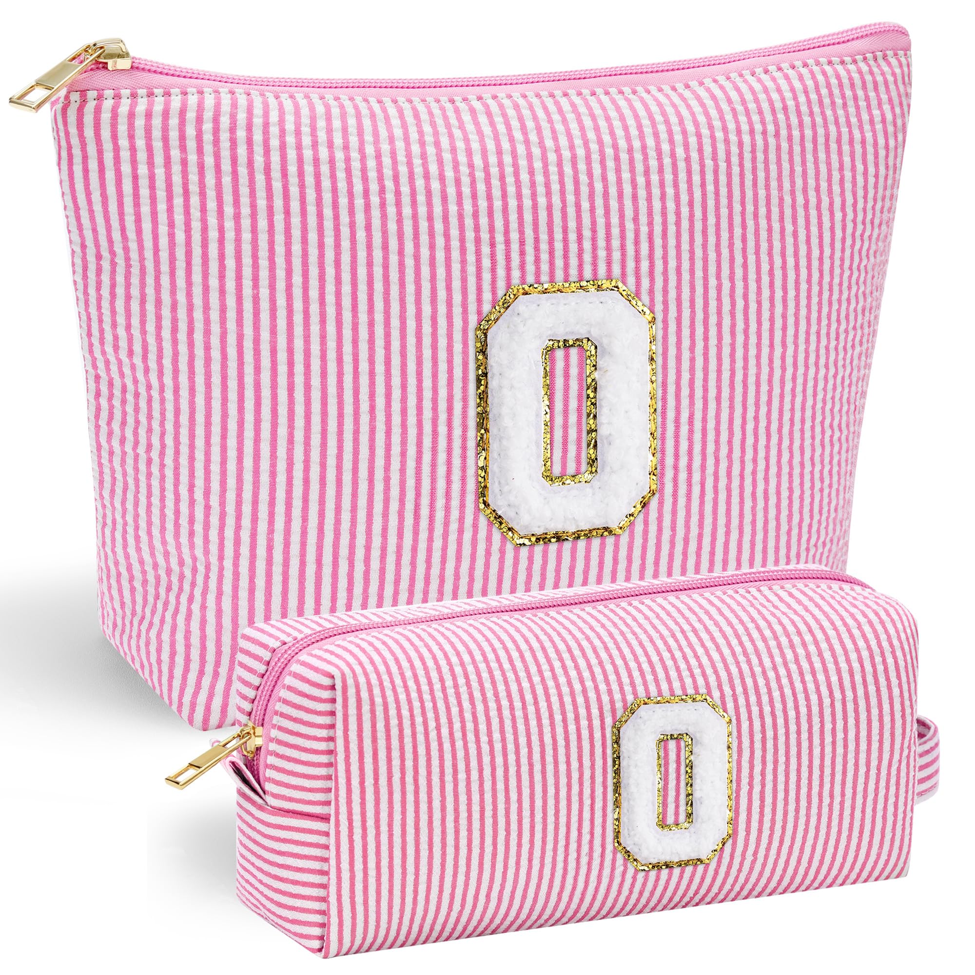 YOOLIFE neceser maquillaje con inicial en chenille en la frente, fácil de identificar