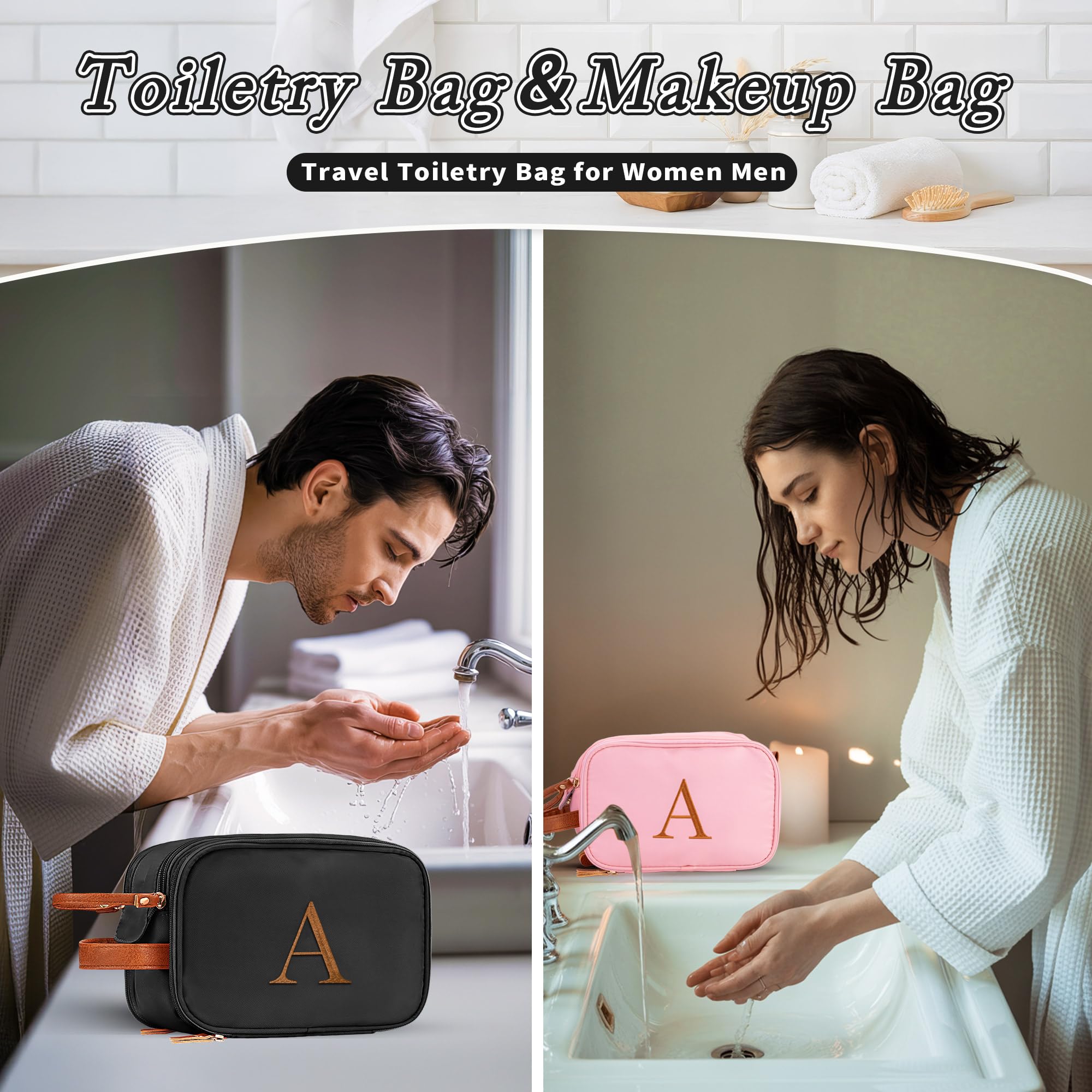YOOLIFE neceser viaje, bolsillos con cremallera para artículos pequeños.