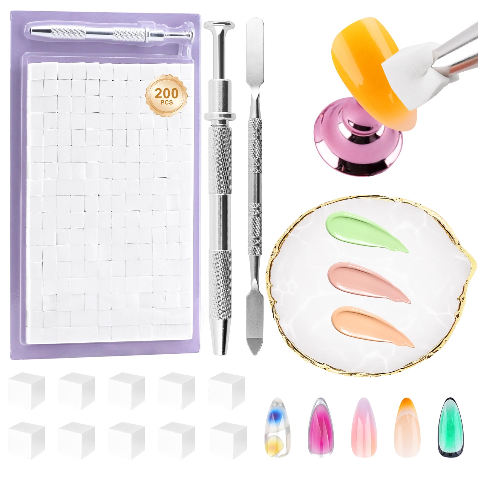 YOOVR esponjas para ombré en uñas, mezcla suave para degradado uniforme.