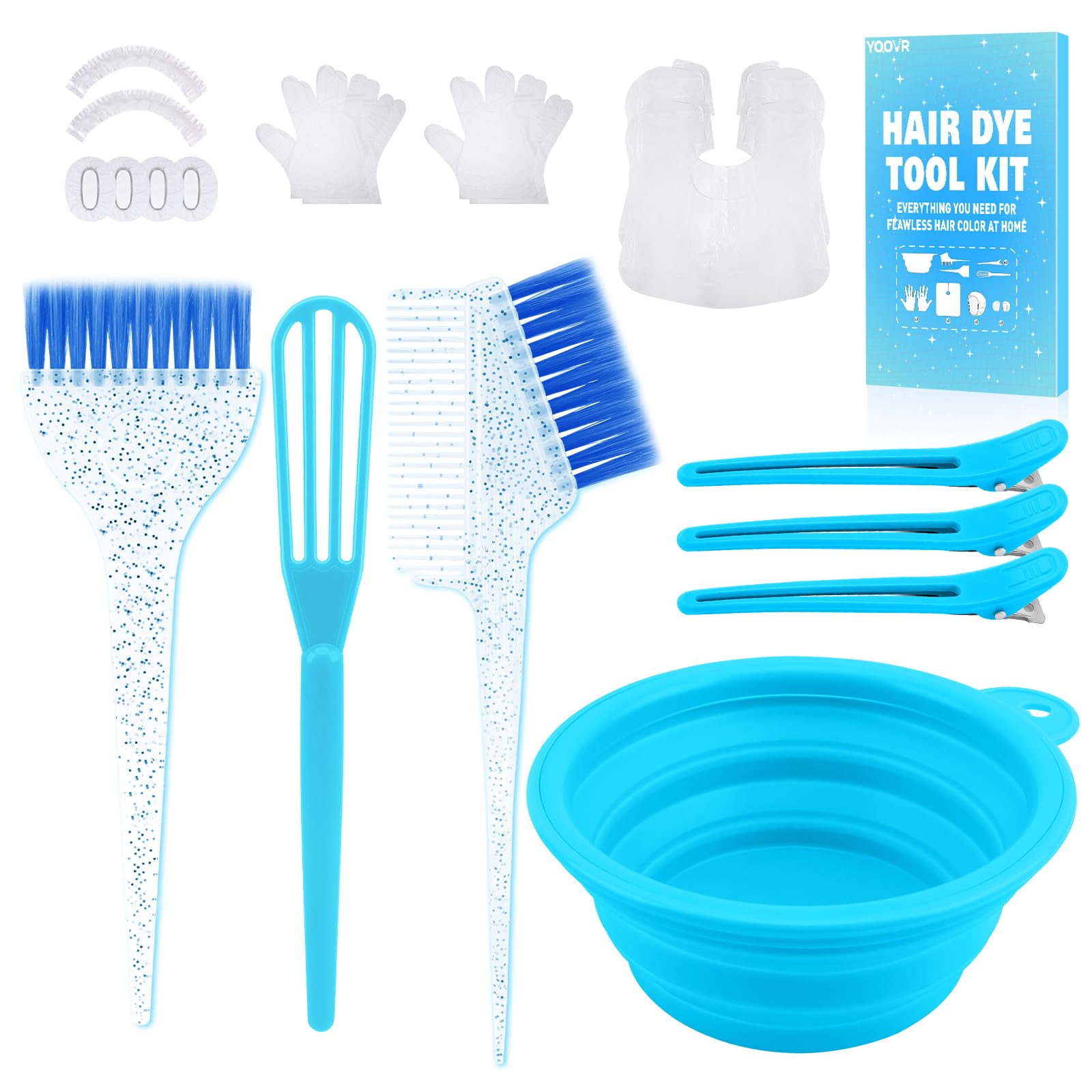 YOOVR kit decoloración cepillo para aplicar tinte con acabado uniforme