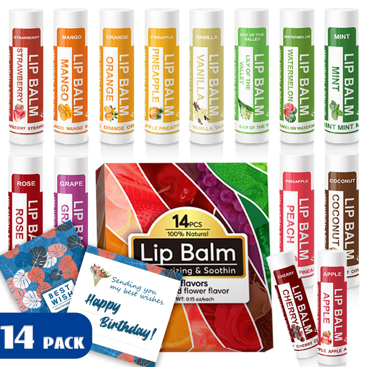 Bálsamo labial Yopela 14 sabores para uso diario, experiencia aromática