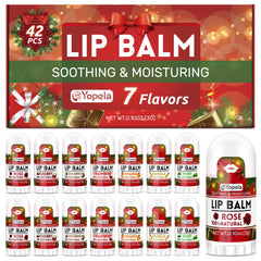 Set de bálsamos labiales Yopela 42 pack, regalo navideño y hidratación para labios.
