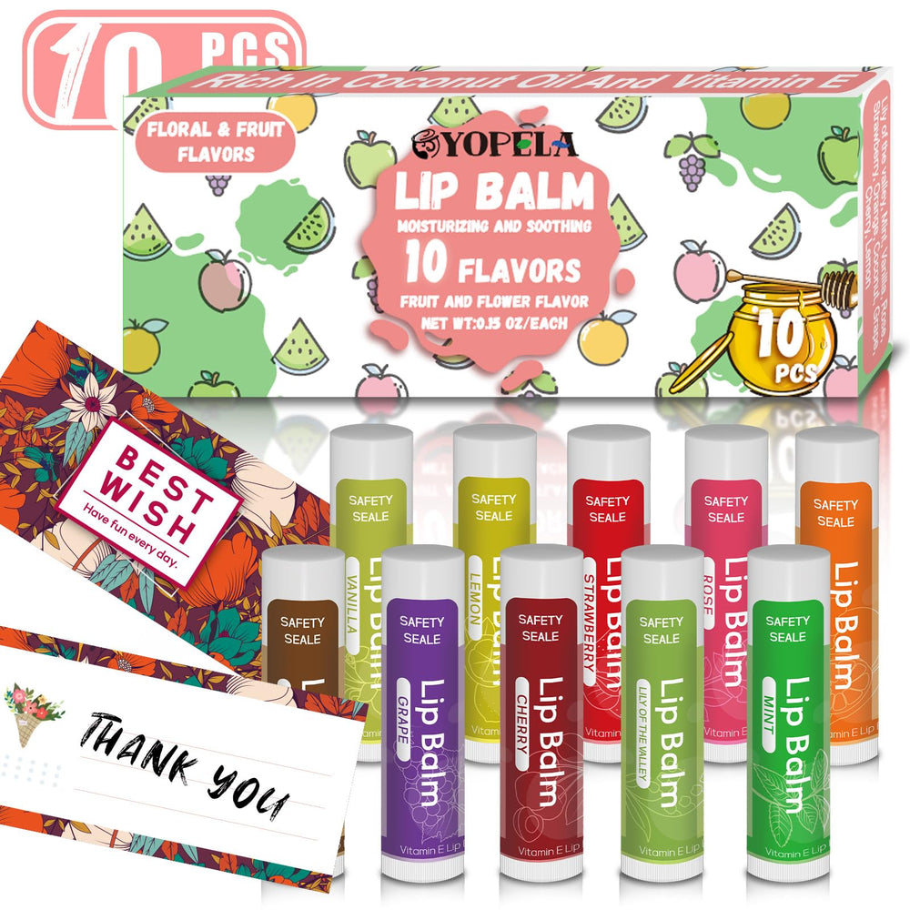 Bálsamo labial natural Yopela con 10 sabores para hidratación y aroma