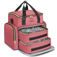 Boîte YOREPEK vernis-ongles ouverte avec mousse protectrice pour bouteilles.