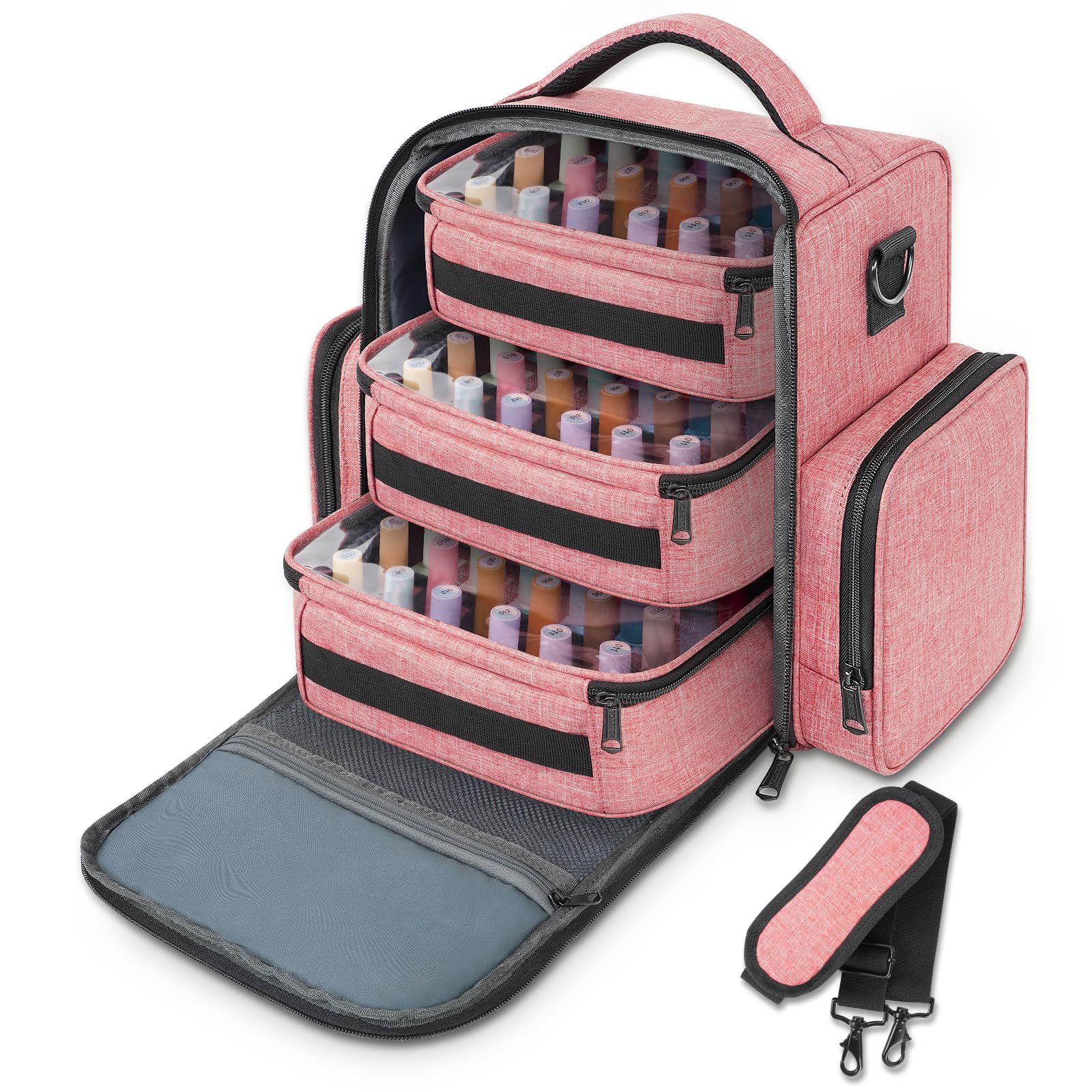 YOREPEK organizador de esmaltes, vista general con capacidad para 72 botellas, ideal para ordenar en casa.