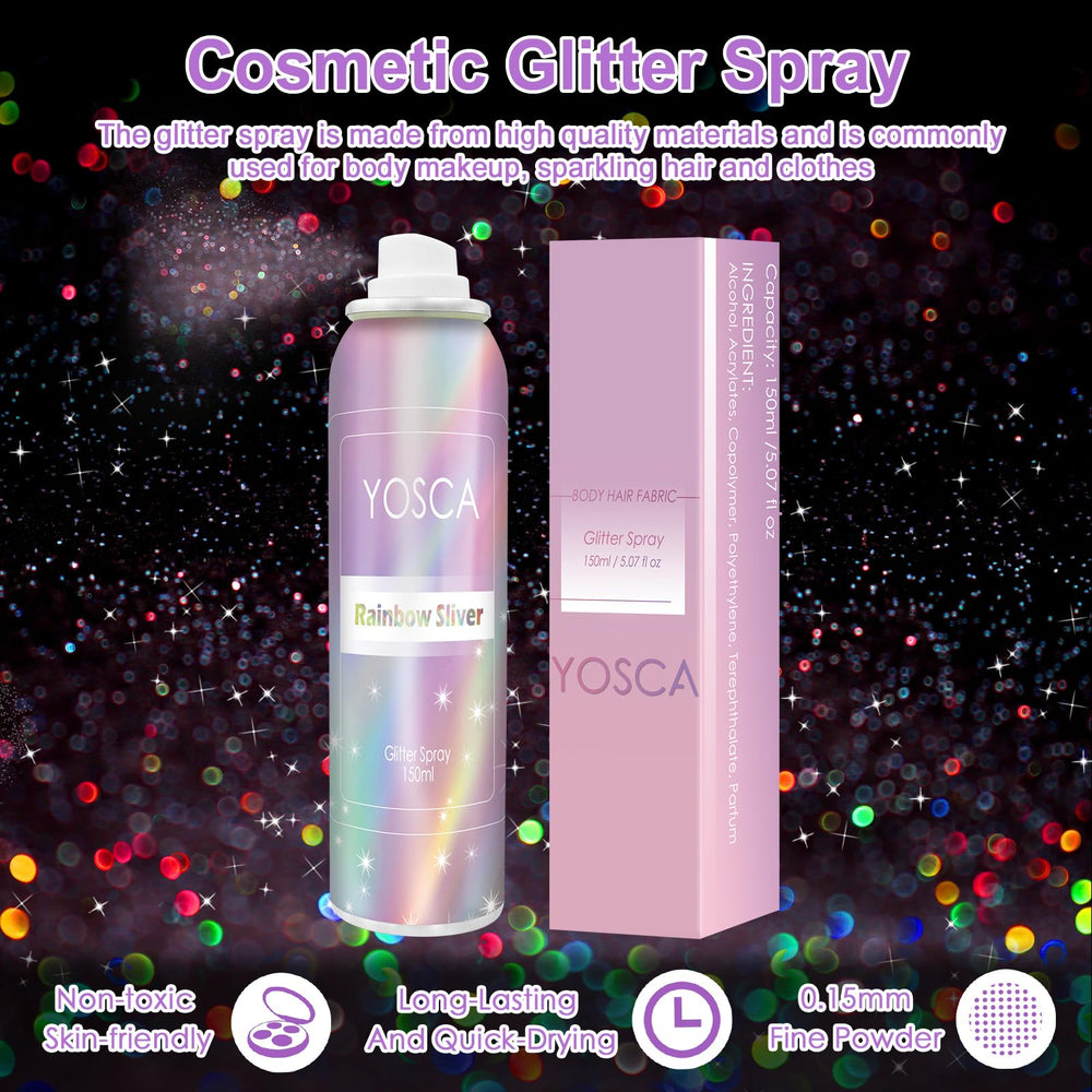 Yosca Brillo Cabello, purpurina holográfica para peinados deslumbrantes.
