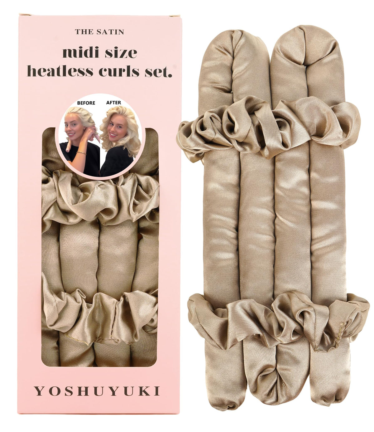 Rulos Midi sin calor de YOSHUYUKI para dormir, aportando volumen sin dañar el cabello.