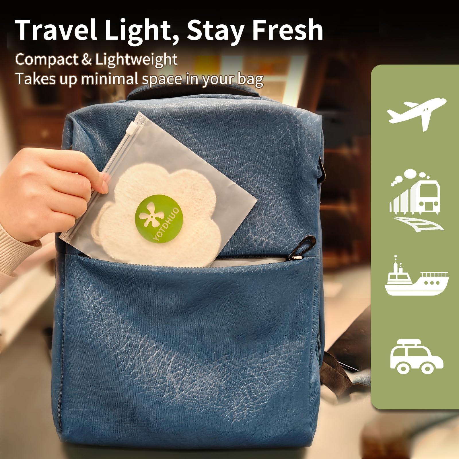 Lufa egipcia YOTDHUO que seca rápidamente, ideal para viajes.