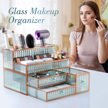 Youdepot Organisateur pinceaux et cosmétiques, compartiments dédiés.