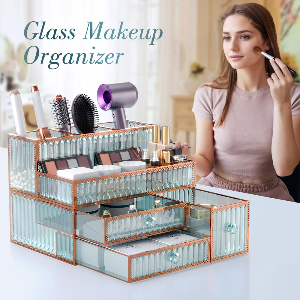 Youdepot Organisateur pinceaux et cosmétiques, compartiments dédiés.