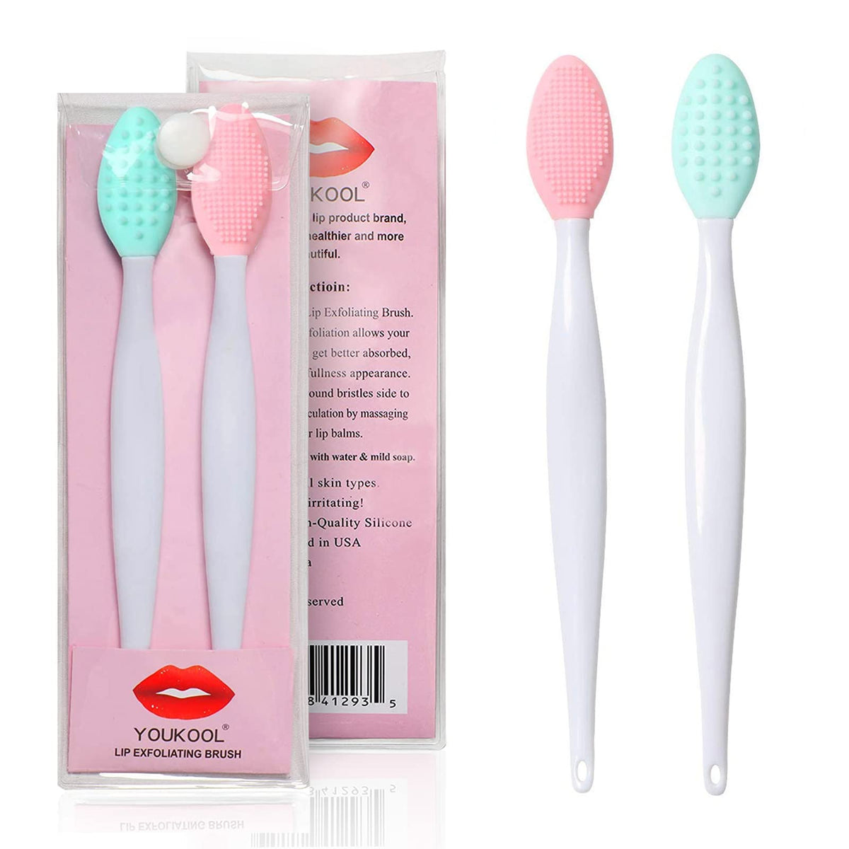 YOUKOOL cepillo exfoliante para labios de doble cara, exfoliación suave.