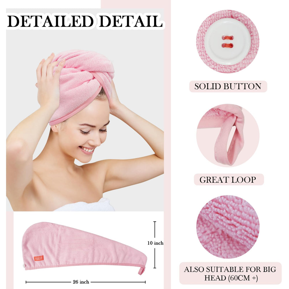 YoulerTex: toalla rosa para cabello, absorción rápida.