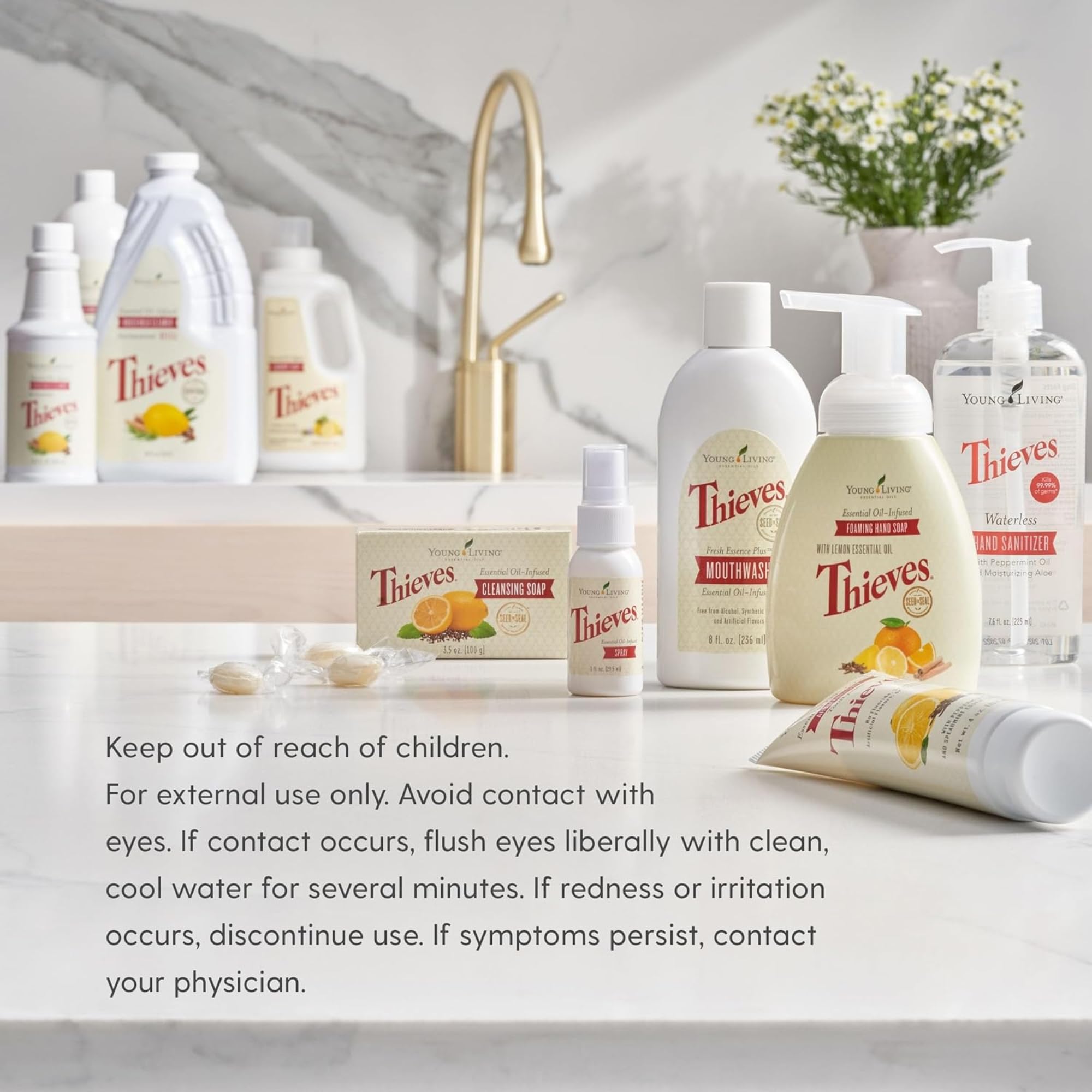 Sello de seguridad de Young Living Thieves, cierre práctico para recambios.