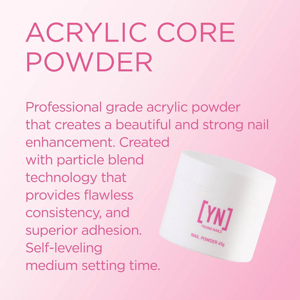Young Nails Core tono desnudo, adherencia superior para extensiones duraderas.
