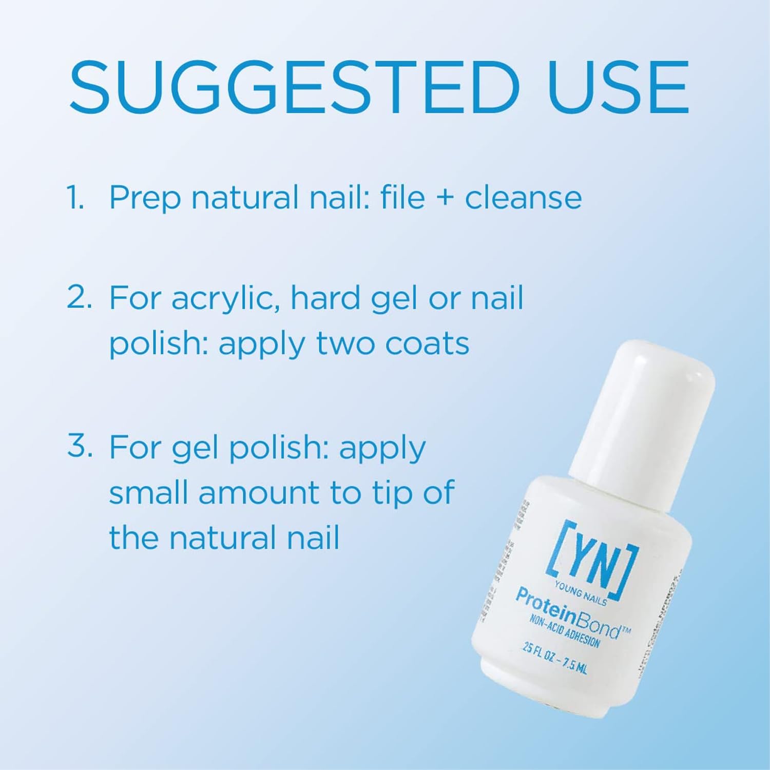 Ongle après application, surface adhérente prête pour gel ou acrylique