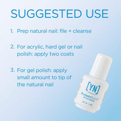 Ongle après application, surface adhérente prête pour gel ou acrylique