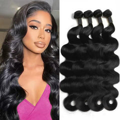 Youngirl cabello humano, onda corporal 16 pulgadas, acabado natural para look suave